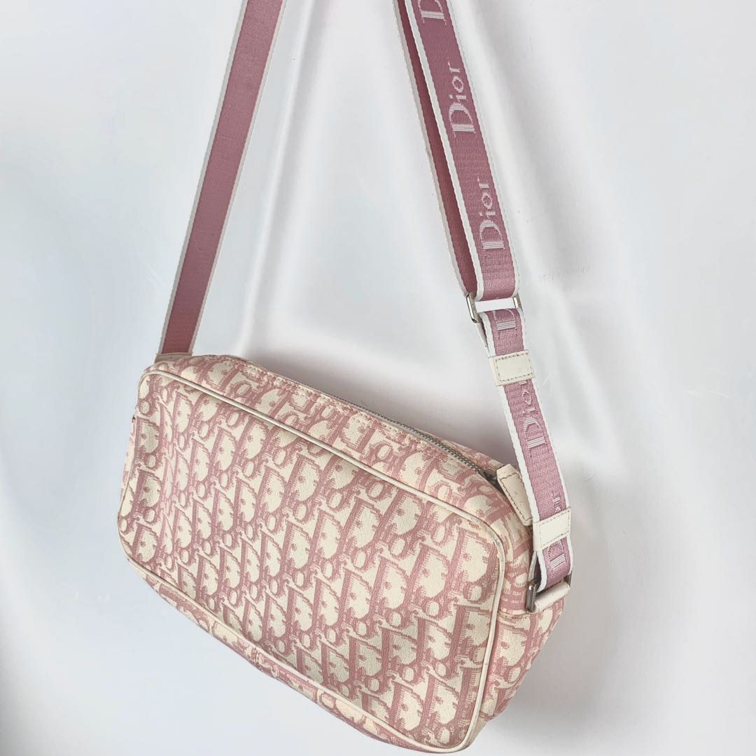 Dior by Galliano Vintage Pink Monogram Shoulder Bag