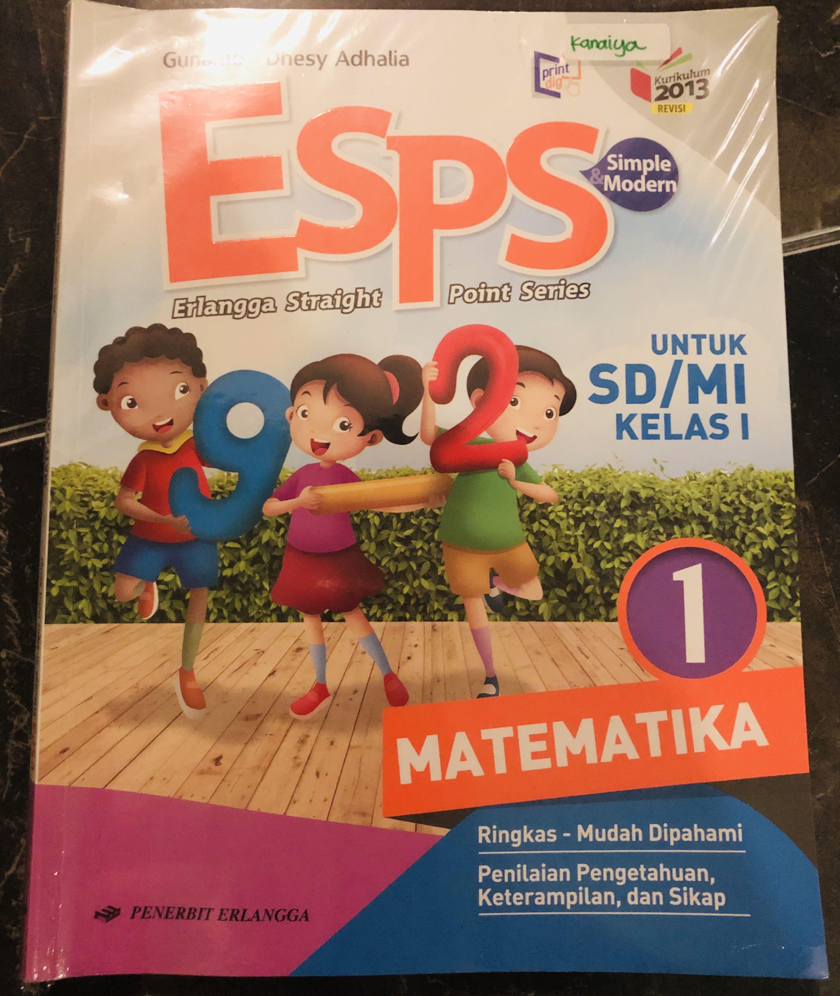 Esps Matematika Kelas 1 Sd Penerbit Erlangga Buku Alat Tulis Buku Di Carousell