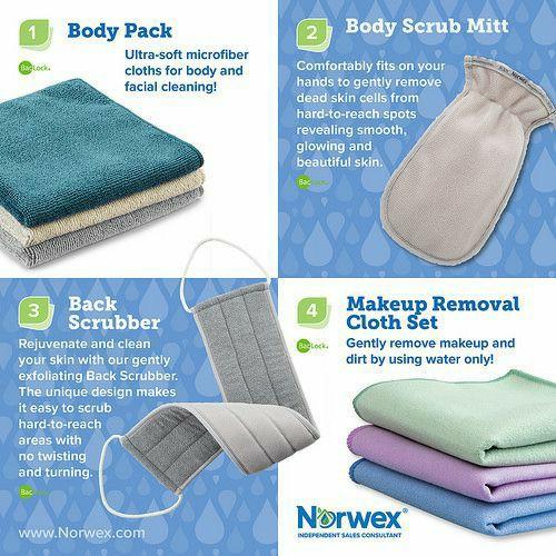 Exstock Set Of 3 Body Pack Tranquil 32x32cm Norwex Health