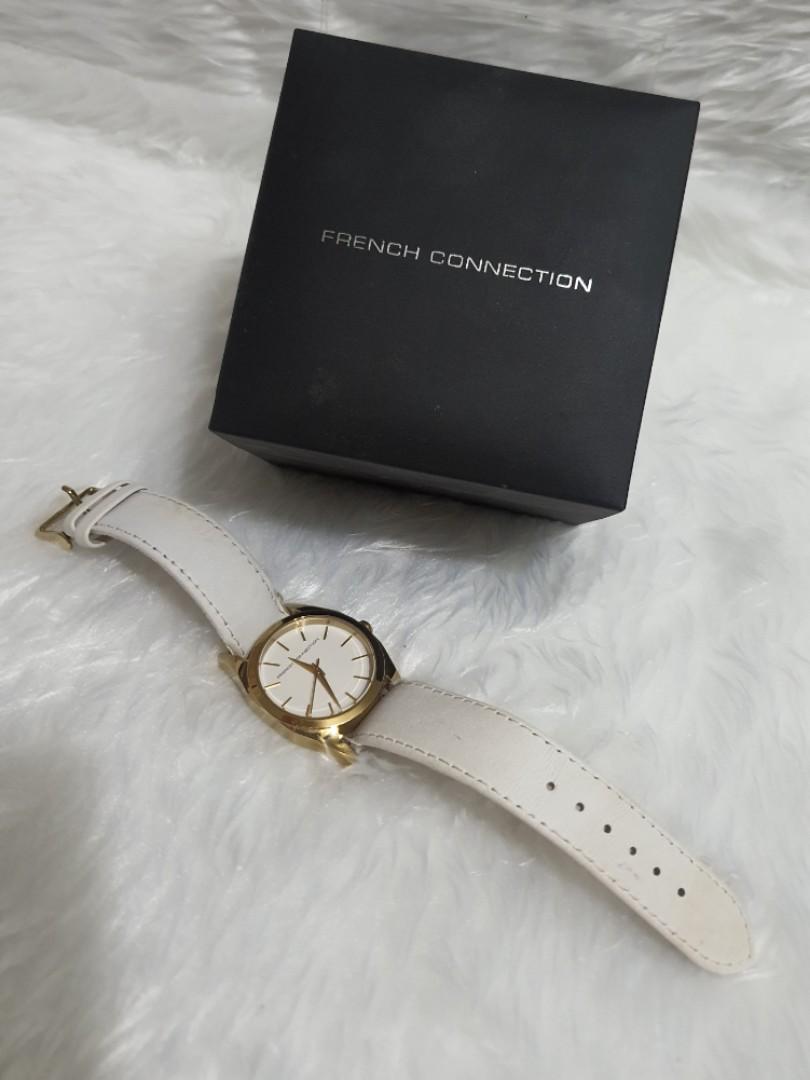 French Connection Leather Strap Watch
