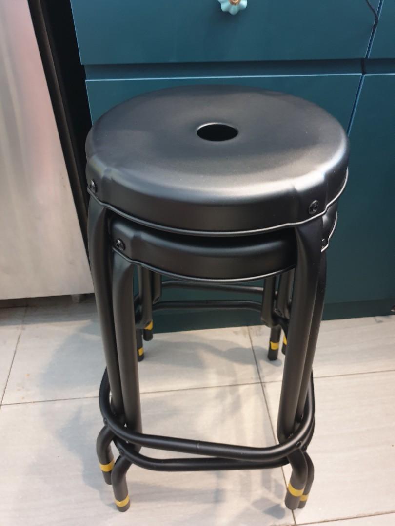 Ikea black bar stool, Furniture & Home Living, Furniture, Chairs on