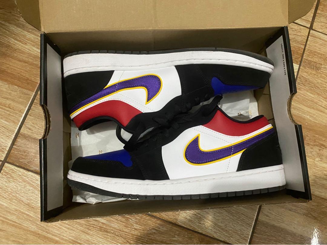Jordan 1 Top 3 Lakers Low Men S Fashion Footwear Sneakers On Carousell