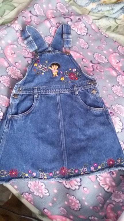 girl jumper dress denim