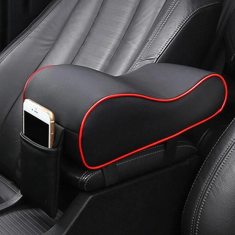 Car Armrest Box Mats Memory Foam Vehicle Arm Rest Box Pads Leather