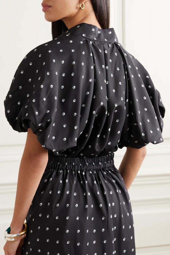 Lee Mathews Roxie floral print silk satin maxi skirt, Women's 