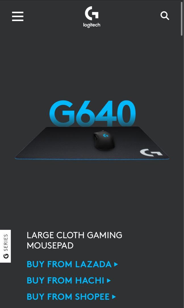Logitech G640 Mousepad Computers Tech Parts Accessories Mouse Mousepads On Carousell