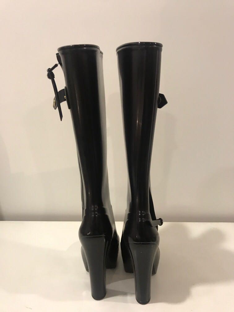 Louis Vuitton Platform Rubber Rain Boots - Black Boots, Shoes - LOU125813