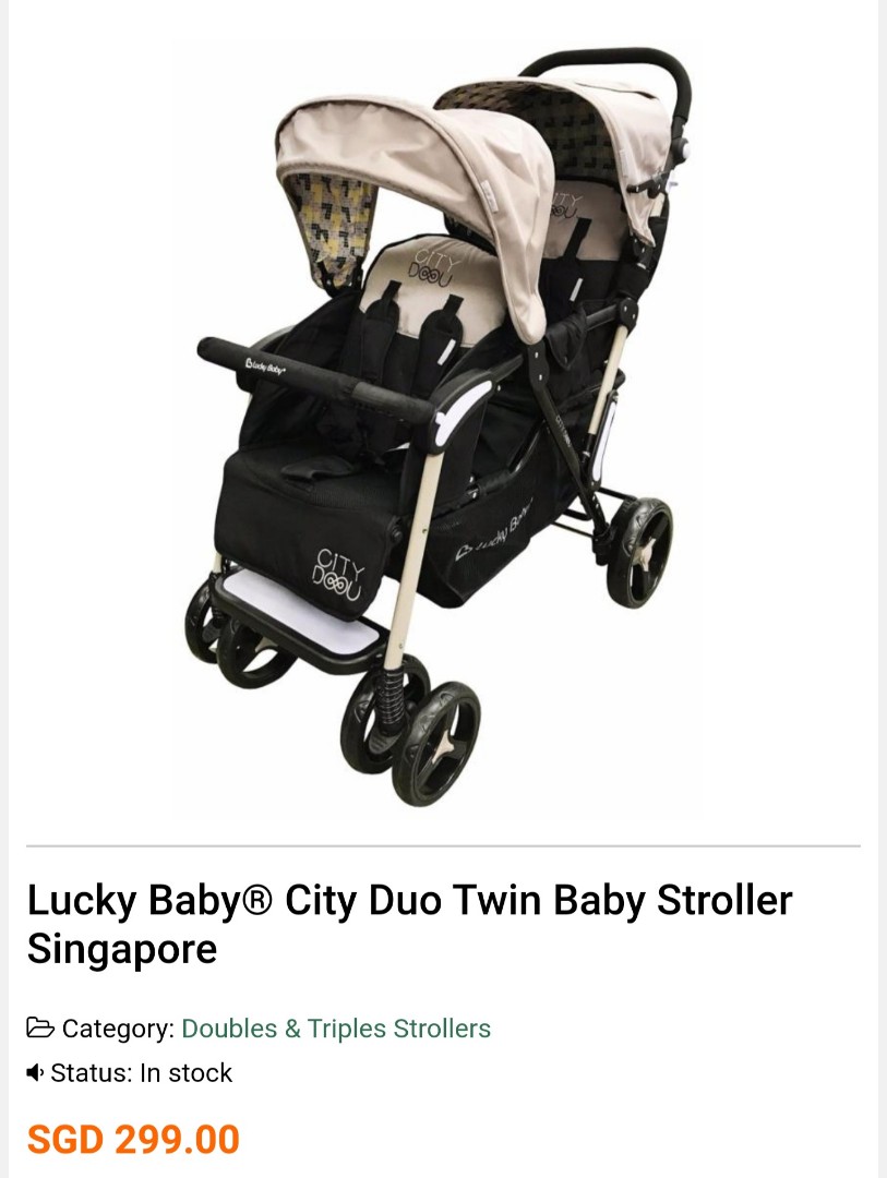 LUCKY BABY CITY DUO TWIN STROLLER FREE DELIVERY
