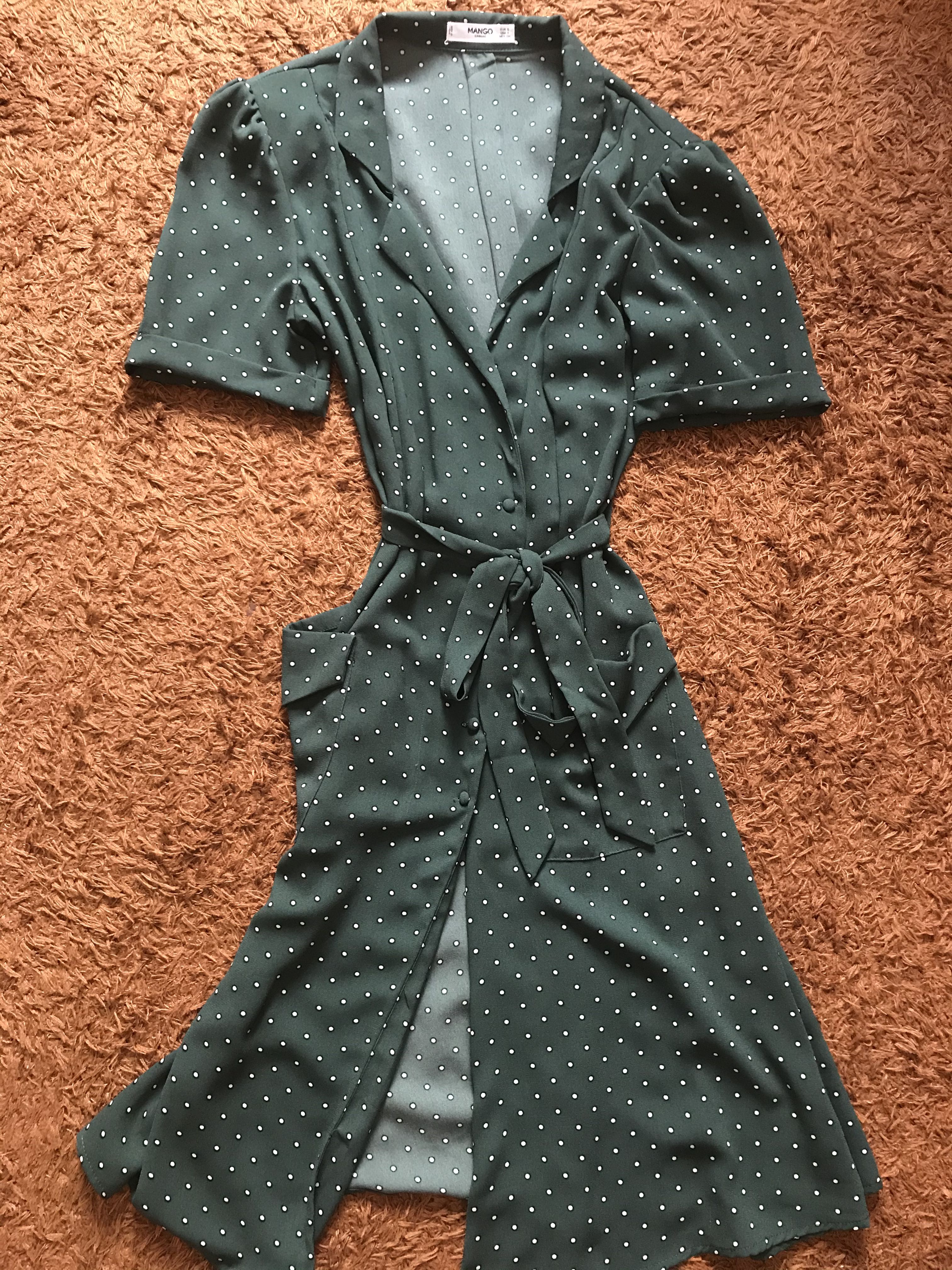 mango wrap polka dot dress