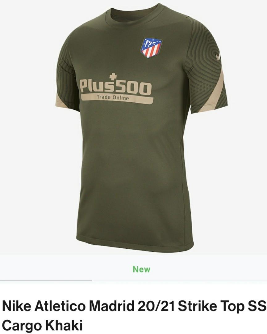 Nike Atletico Madrid 20 21 Strike Top Cargo Khaki Sports Sports Apparel On Carousell