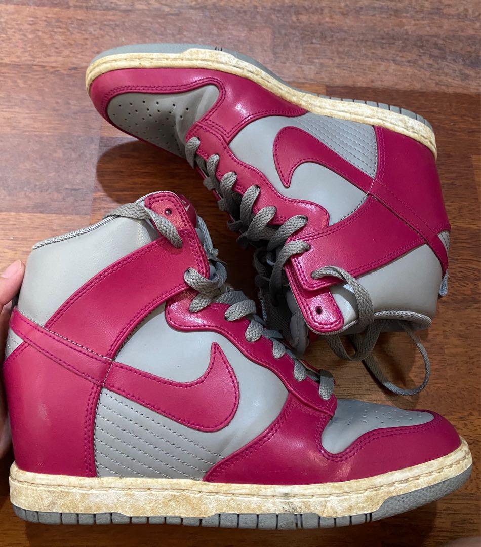 hot pink wedge sneakers