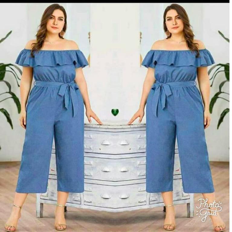 denim jumpsuit women's plus size