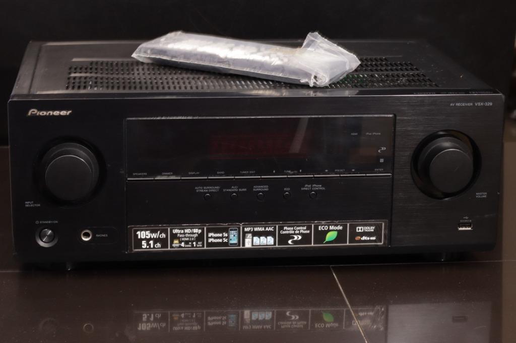 pioneer av receiver with speakers