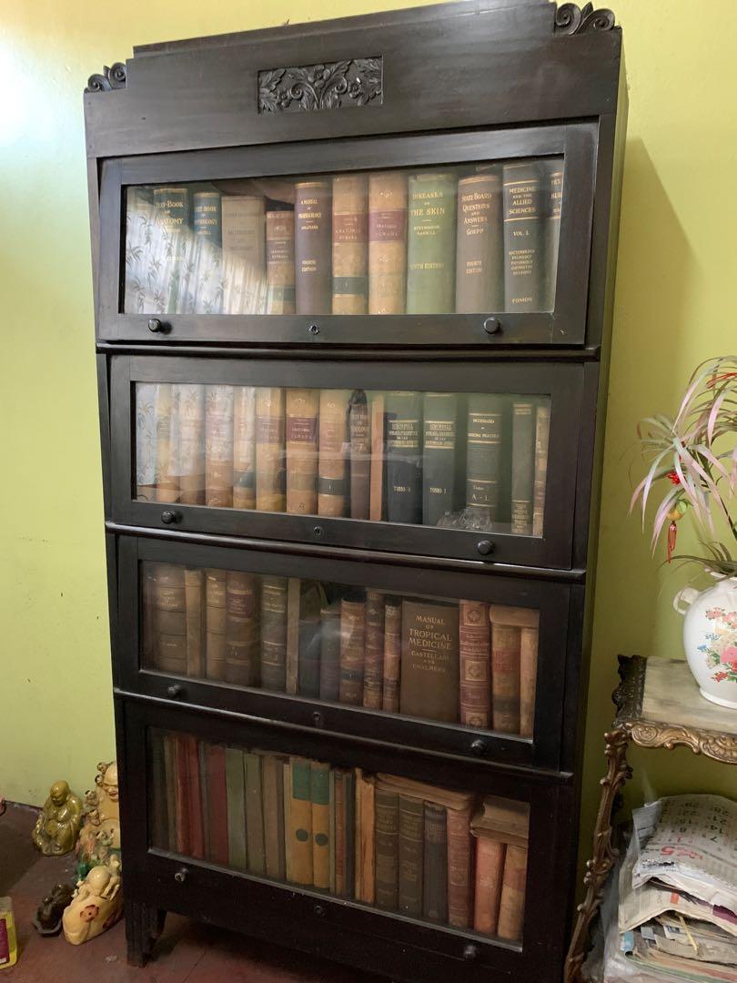 Pre-war Med Books with Shelves (Category: Shelves, Cabinets & Racks) located in Quezon City. Submitted by teysamio (Listing ID 1018642234, Image 1). Description: For Sale Pre-war Med Books with Shelves With lock and keys Antique Almost 6ft .