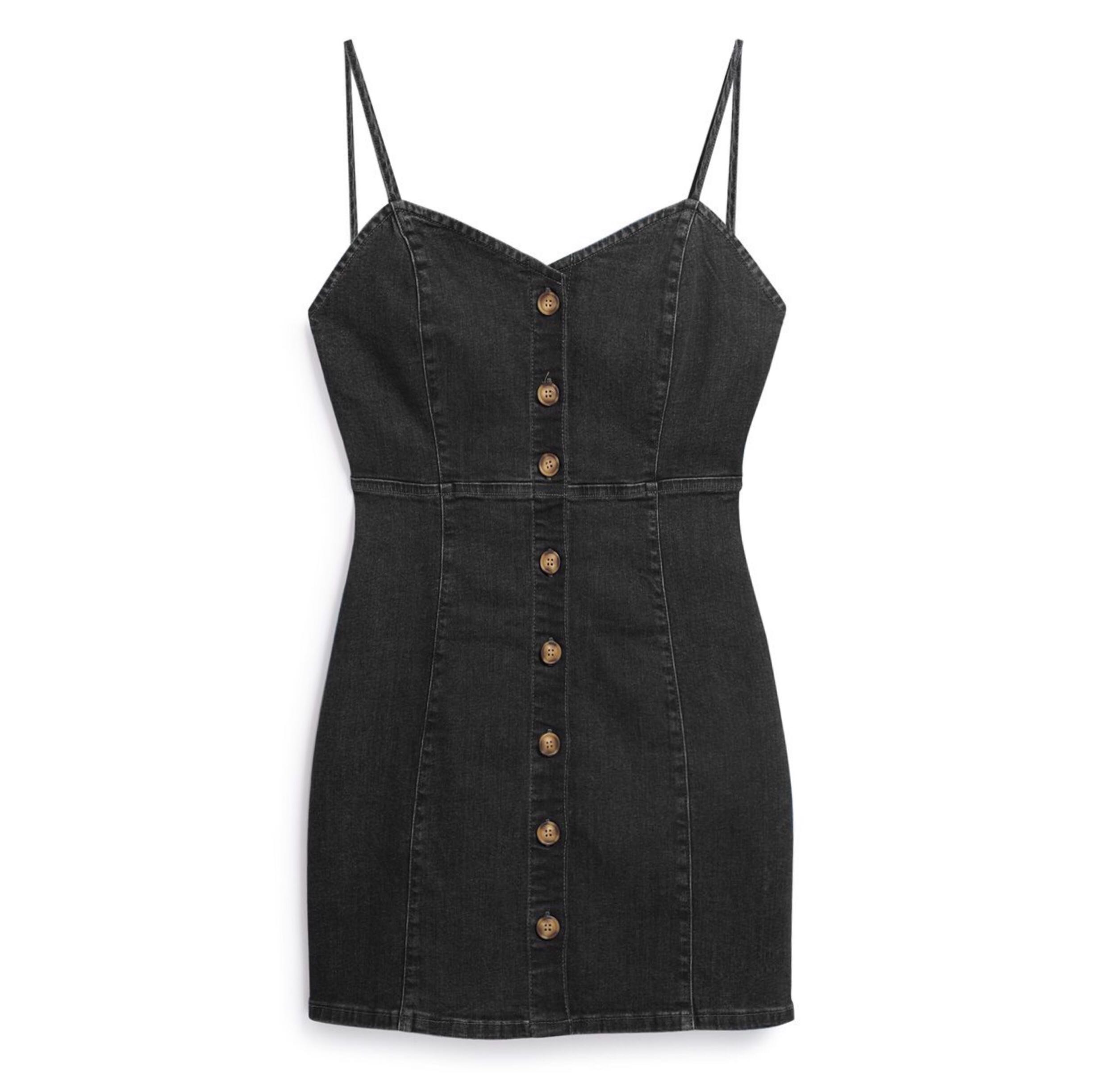 primark black denim dress