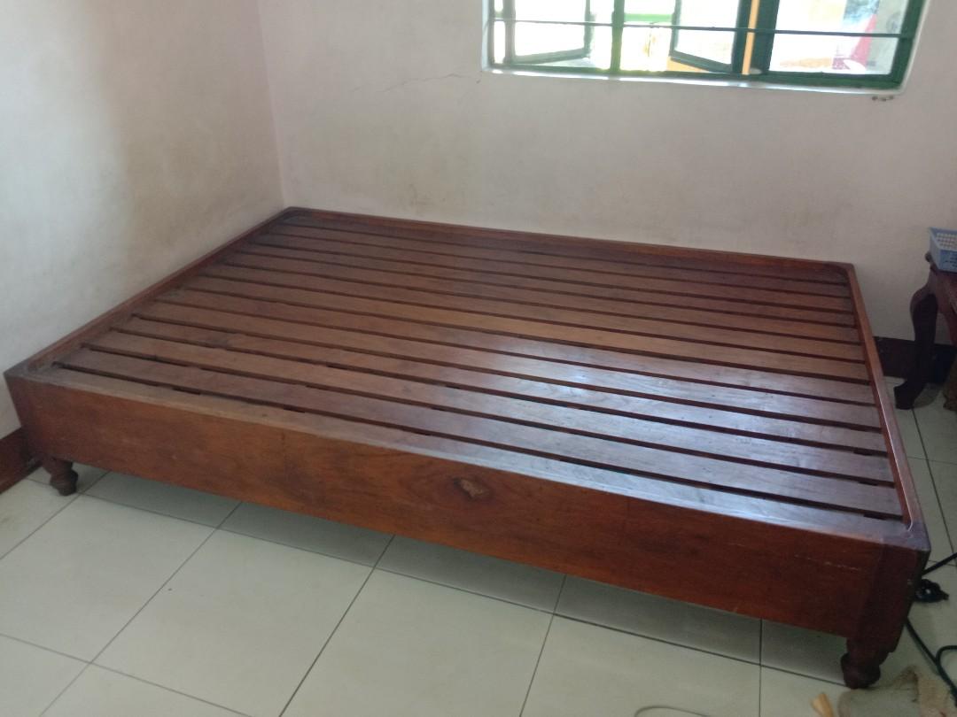 Pure Narra bed with narra side table, Furniture & Home Living