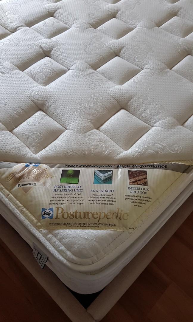 queen size mattress sealy posturepedic san marino furniture home living furniture bed frames mattresses on carousell