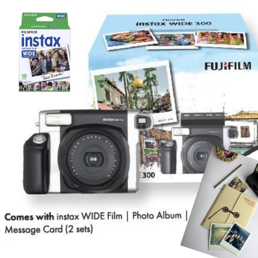 Ready Stock Fujifilm Instax Wide 300 Bundle Kit Black With Instax Wide Film Instax Wide Album Instax Wide Message Card Photography Cameras Others On Carousell