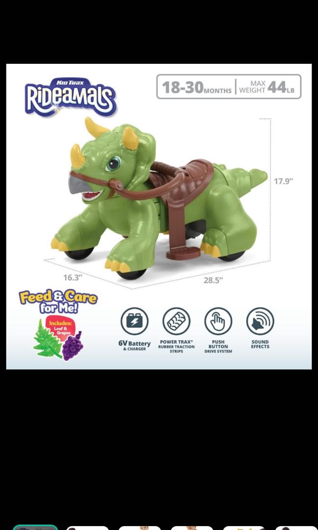 Rideamals Dinosaur Ride On Toy, Hobbies 
