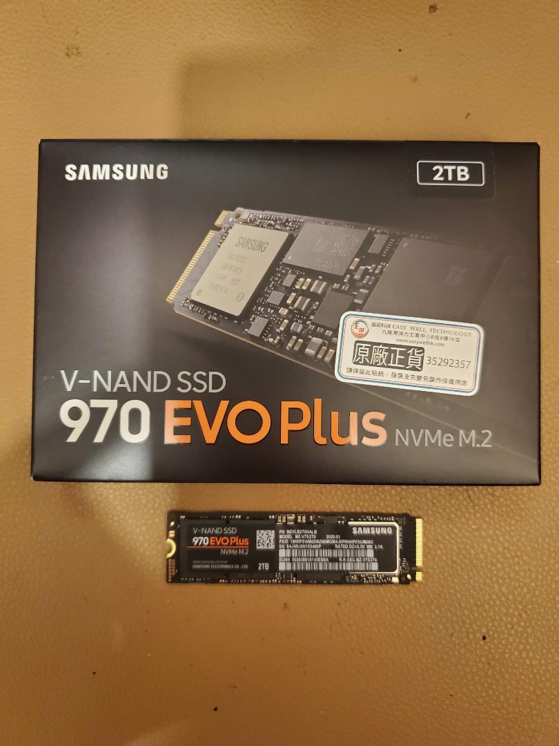 samsung 970 evo plus ssd 2T 硬碟, 電腦＆科技, 電腦周邊及配件, 硬碟