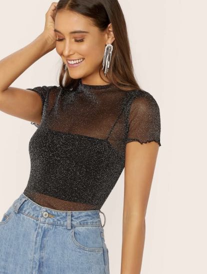 Sparkly mesh top Clearance
