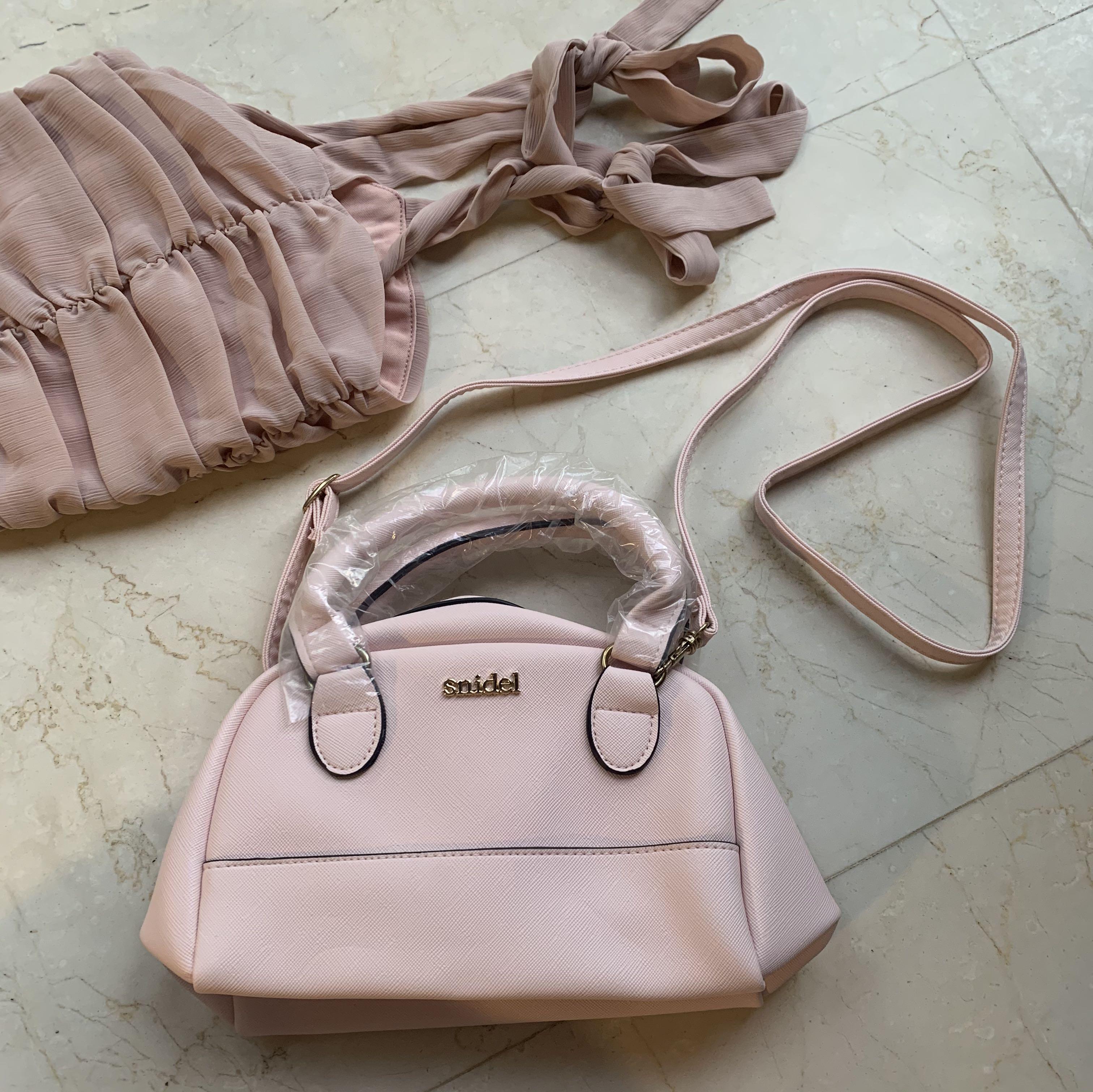 pink hand bag
