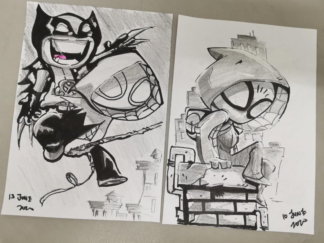 Spider Girl Friends Sketches Design Craft Artwork On Carousell