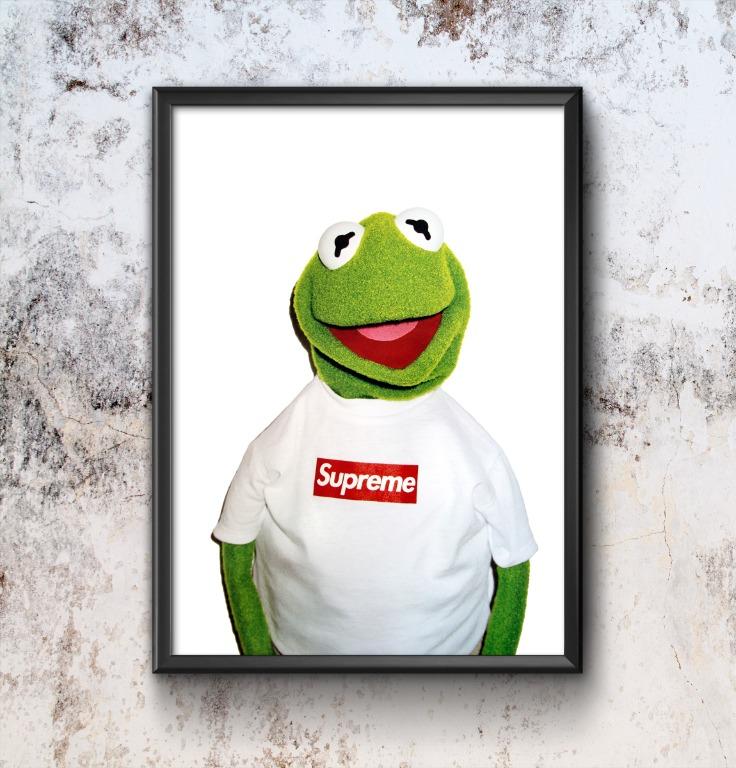 Supreme kermit poster framed cheap