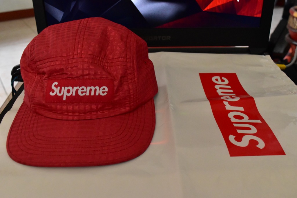 SUPREME Metallic Check Camp Cap, Men's Fashion, Watches