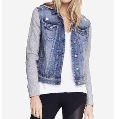 sweatshirt with denim jacket