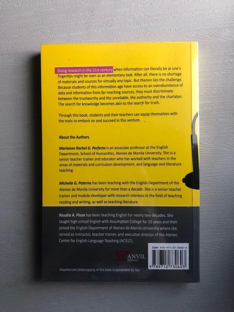 The Anvil Guide to Research Paper Writing (Category: Textbooks) located in Quezon City. Submitted by margikarp (Listing ID 1018662419, Image 2). Description: - Brand new except for plastic wrap - Used in Ateneo EN11 &EN12 (old curriculum) .