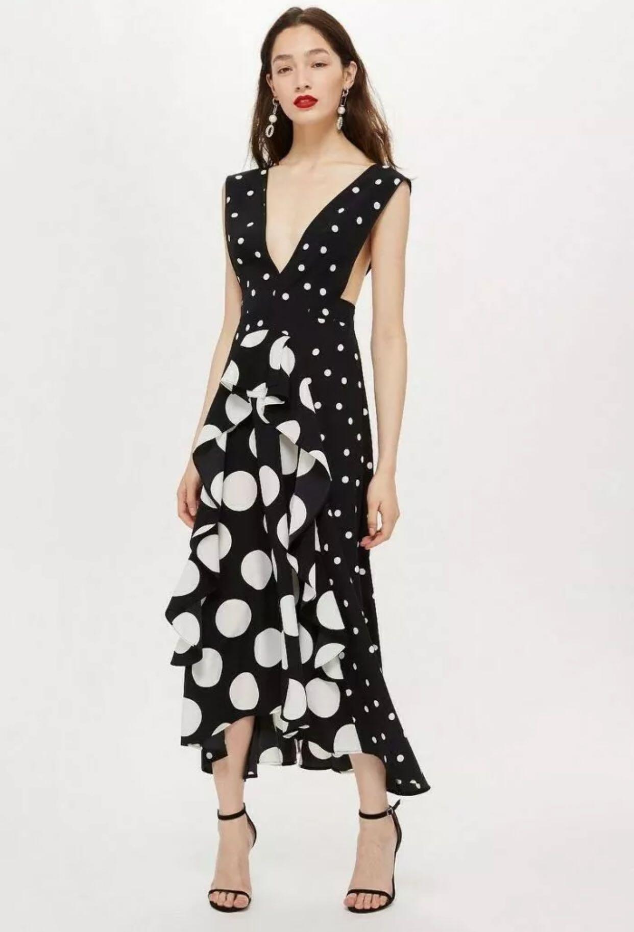 Monochrome spot pinafore dress 2025