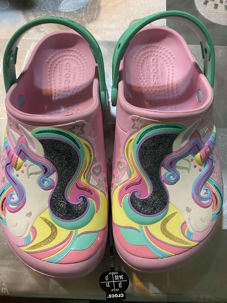 girls unicorn crocs