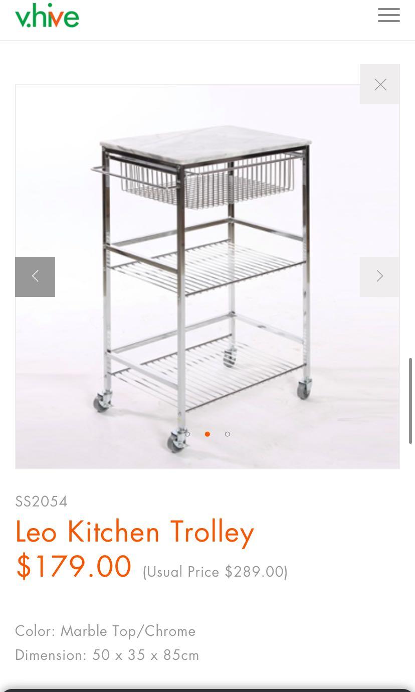 V.hive Leo Marble Top Trolley, Furniture & Home Living, Furniture