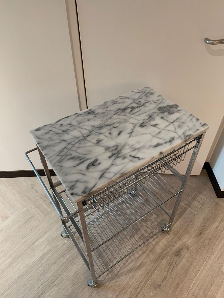 V.hive Leo Marble Top Trolley, Furniture & Home Living, Furniture