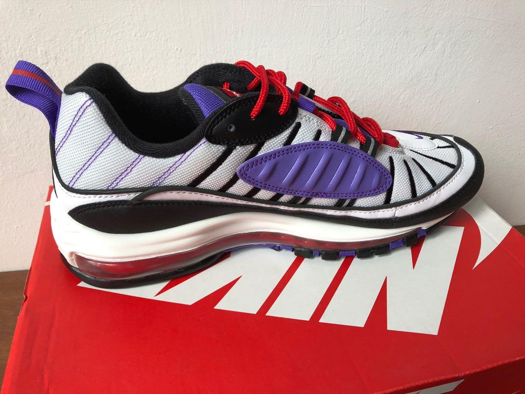 Vnds Nike Air Max 98 Raptors White Black Physic Purple Men S Fashion Footwear Sneakers On Carousell