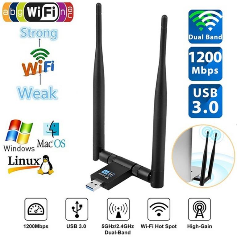 Wifi Adapter 1900m 2 4g 5g Dual Band Wifi Usb 3 0 Fee Driver Lan Ethernet 1200m Network Card Wireless Wifi Dongle Antenna Electronics Computer Parts Accessories On Carousell
