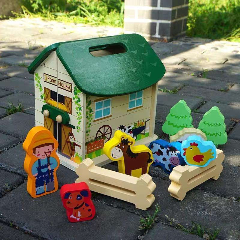 little town wooden baby walker
