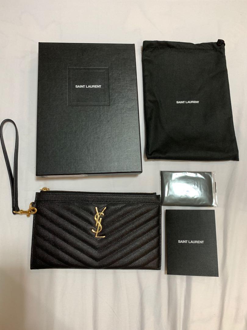 YSL bill pouch large wristlet, Luxury, Bags & Wallets on Carousell