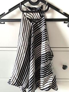 Zara Halterneck Striped Top