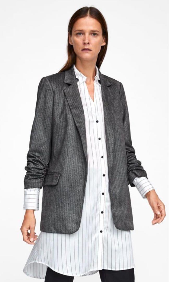 Zara herringbone blazer sale