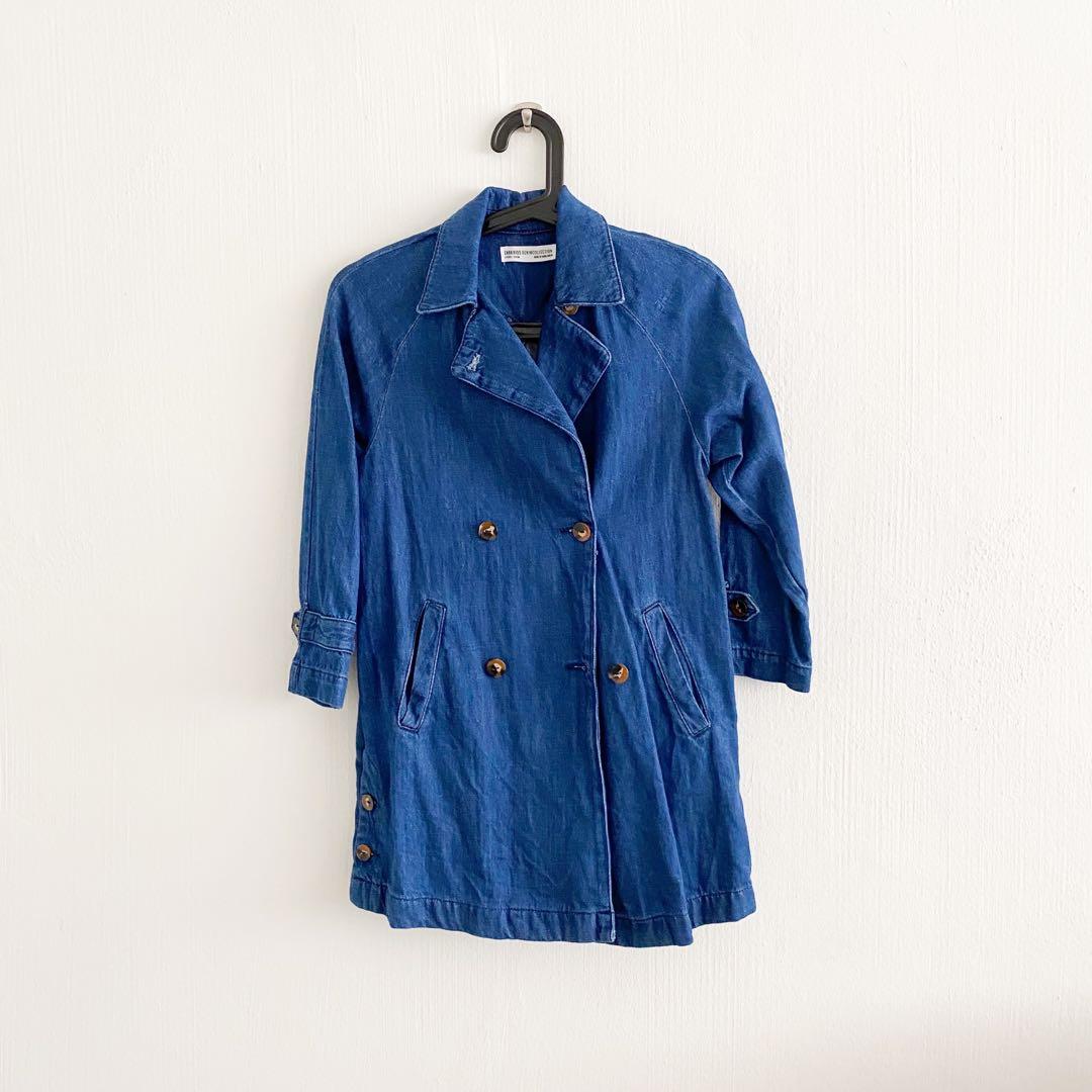 denim trench coat zara