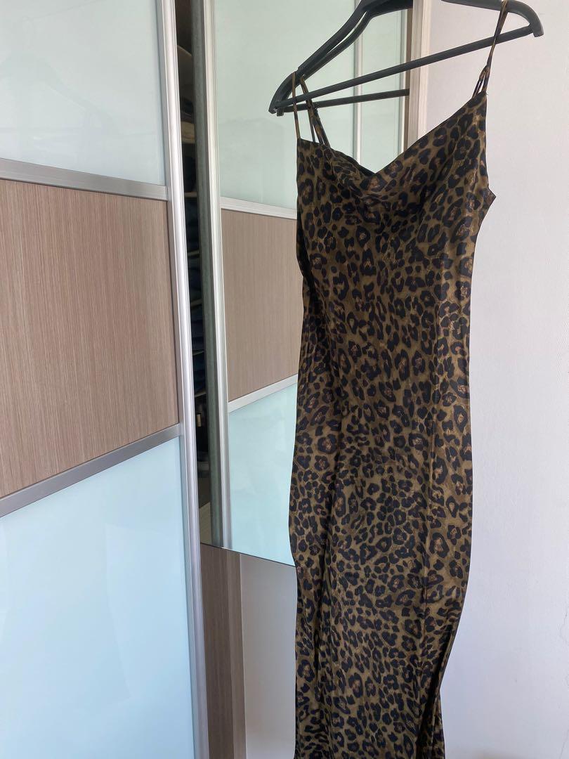 Zara leopard print satin dress