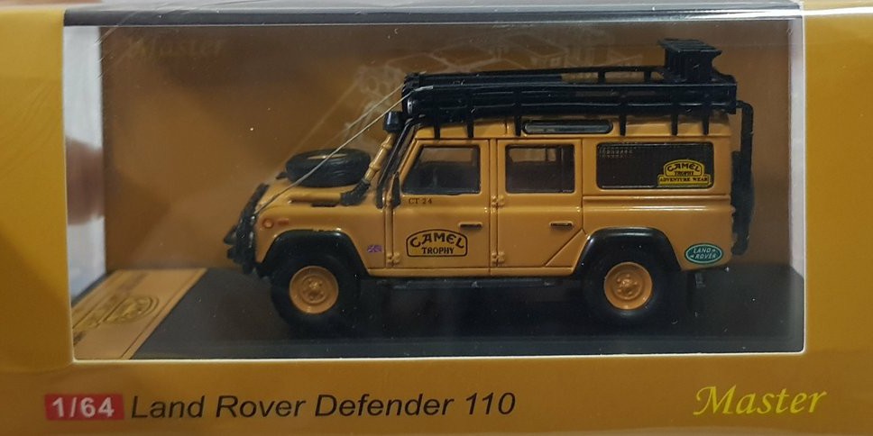 Master Land Rover Defender 110 White/Orange 1/64 Scale DieCast Model New in Box
