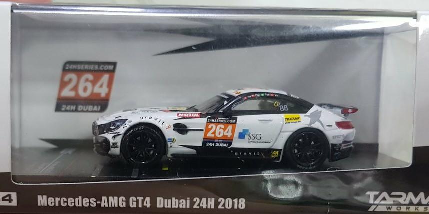 AVAILABLE 1:64 Tarmac Works Mercedes AMG GT4 Dubai 24H 2018 #264