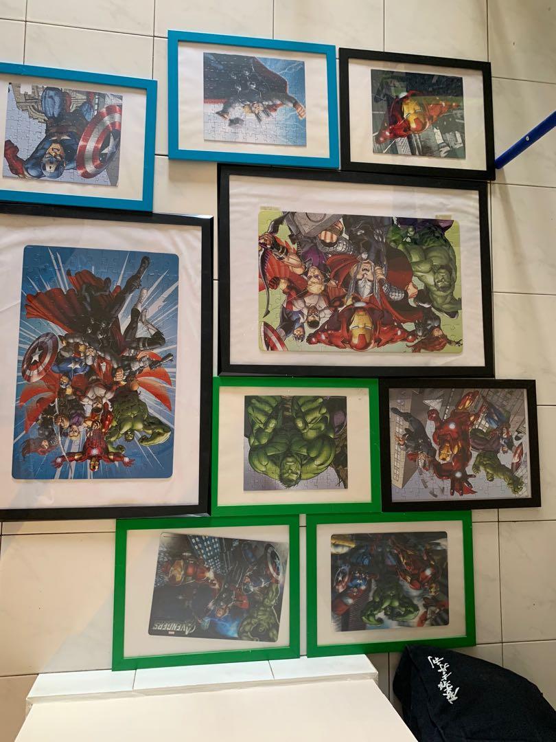 8 Marvel Avengers Puzzles With Frame Toys Games Action Figures Collectibles On Carousell