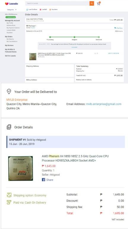 Amd Phenom X4 9850 Cpu Cooler Is Sold Already Computers Tech Parts Accessories Computer Parts On Carousell