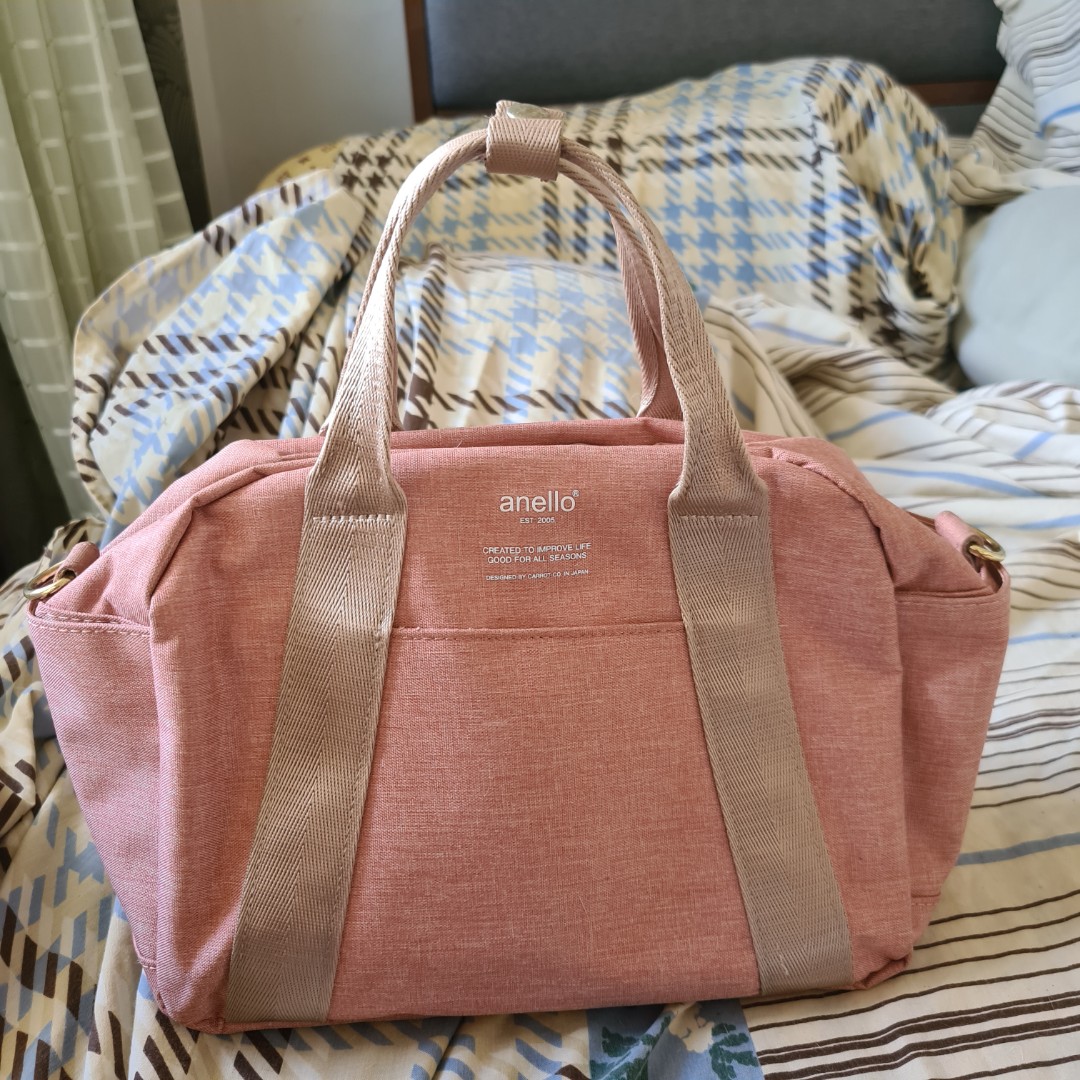 Anello Chubby Two Way Boston Bag In Pink And Rose Gold Women S Fashion Bags Wallets Beach Bags On Carousell