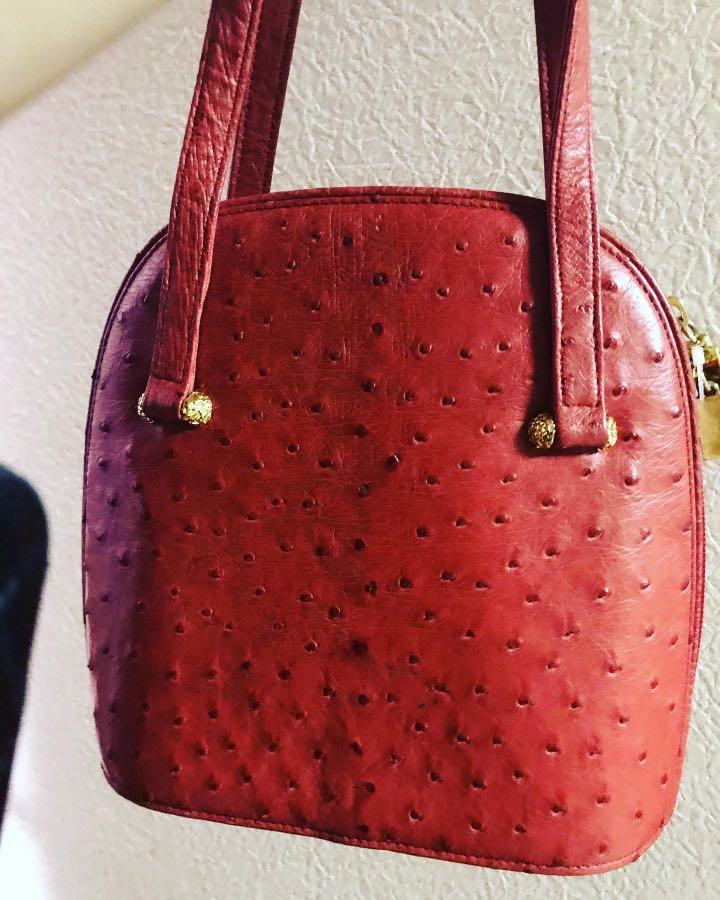 ostrich skin bag