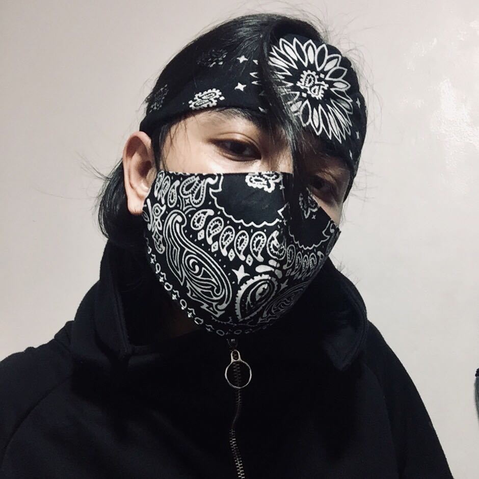 picture Harry Styles Bandana Mask bandana face mask black navy blue red white